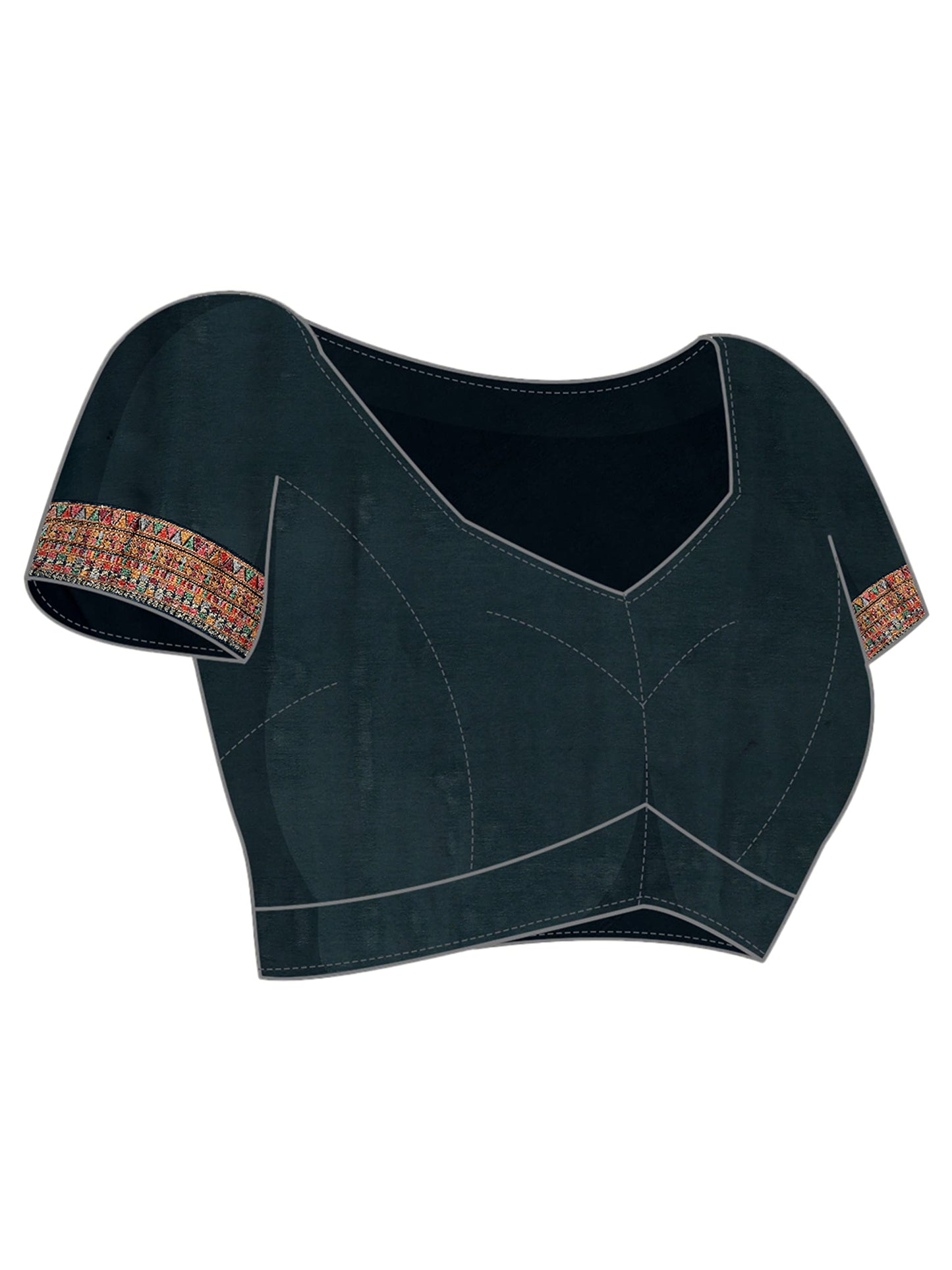 MOHEY Women's Saree, All Over Boota, Border Saree with Blouse Piece, Traditional Womens Saree, Satin (Blue)