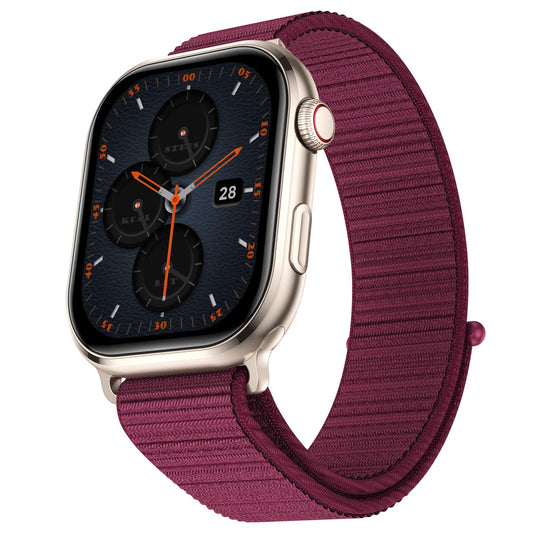 Fire-Boltt Brillia Pro Smart Watch with 51.3mm (2.02 inch) AMOLED Display, Bluetooth Calling, SpO2, Heart Rate Monitoring, 120+ Sports Modes, IP67 Waterproof, Long Battery Life, Nylon Strap (Wine)