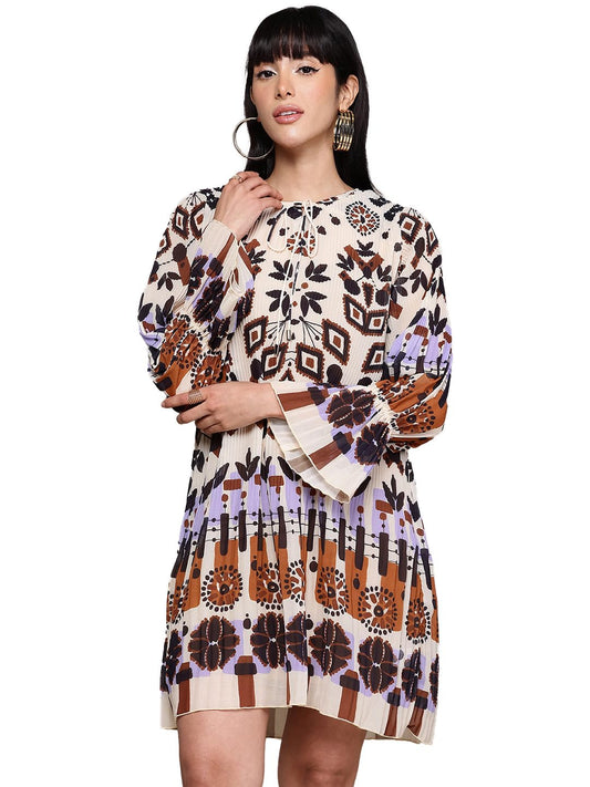 Label RITU KUMAR Ecru Norah Short Dress with Camisole