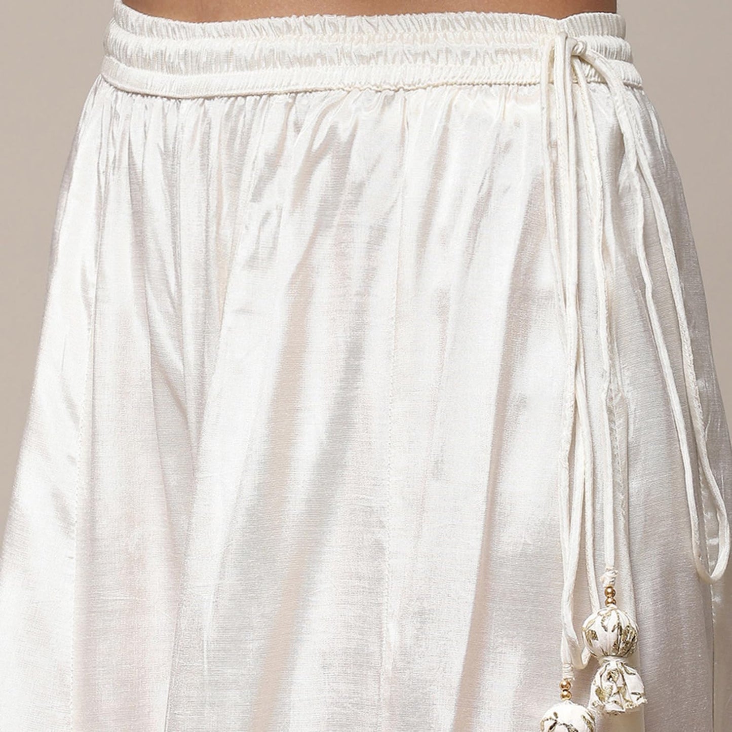 BIBA WOMEN PRINTED RELAXED SALWAR KURTA DUPATTA(SKDKINARI8540_IVORY_40)