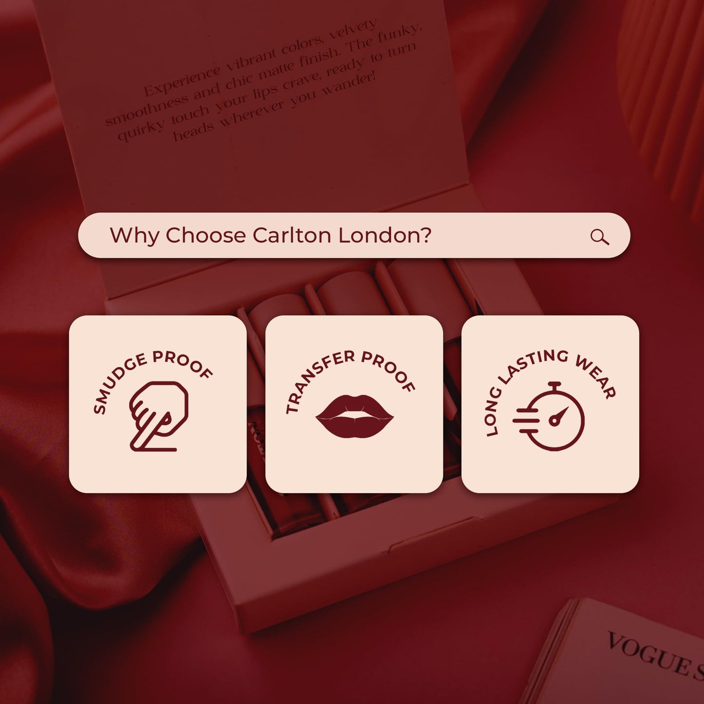 Carlton London Matte Liquid Lipstick Smudge-Proof | Long Lasting |Highly Pigmented |Makeup Gift Set - 4 CLGCBL4_1.7ml