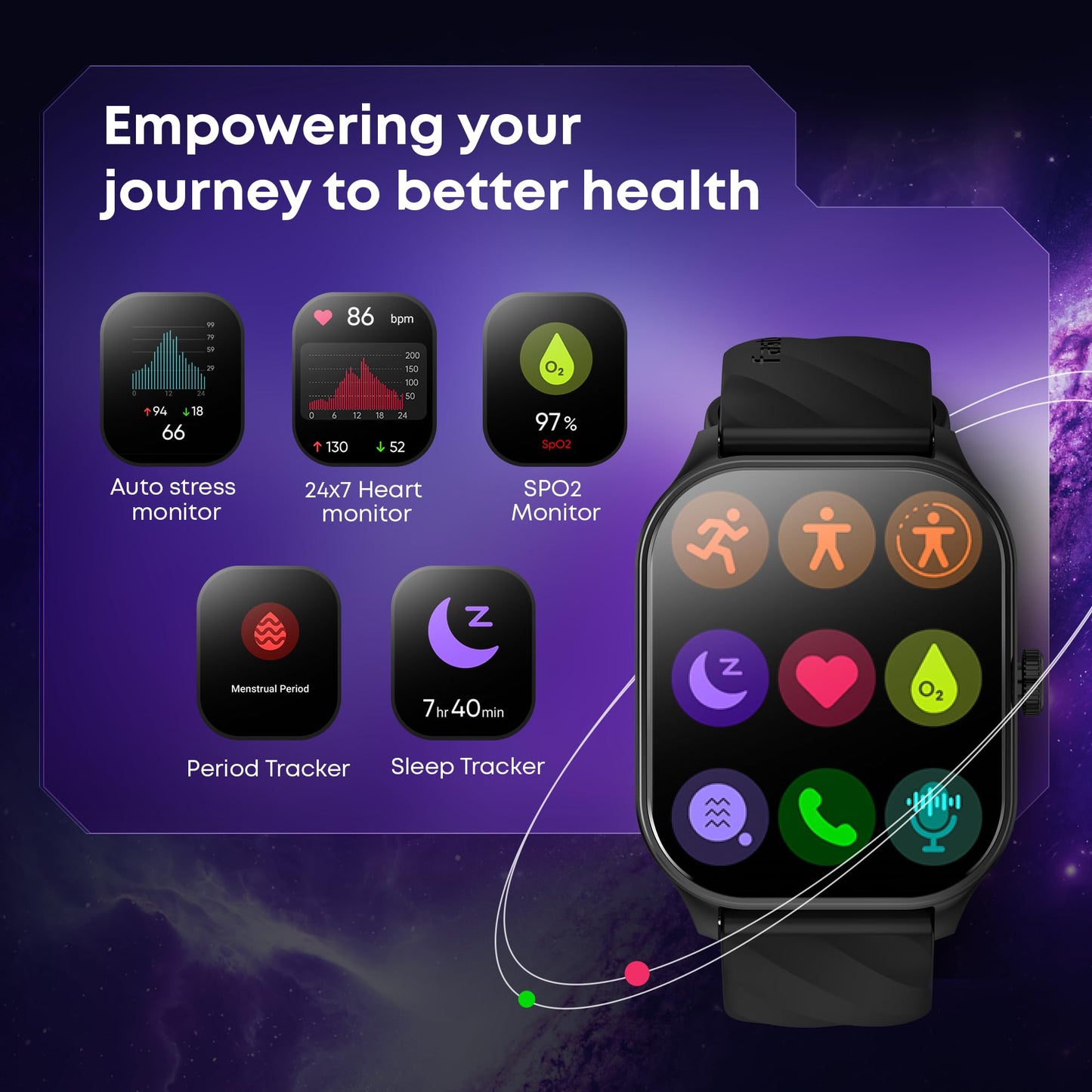 Fastrack Limitless FS2 Pro 1.96" AMOLED Smart Watch with BT Calling, AI Voice Assistant, 100+ Sports Modes, 5-Day Battery, Fast Charge, Health Tracking, – Smartwatch for Men & Women (Blue)