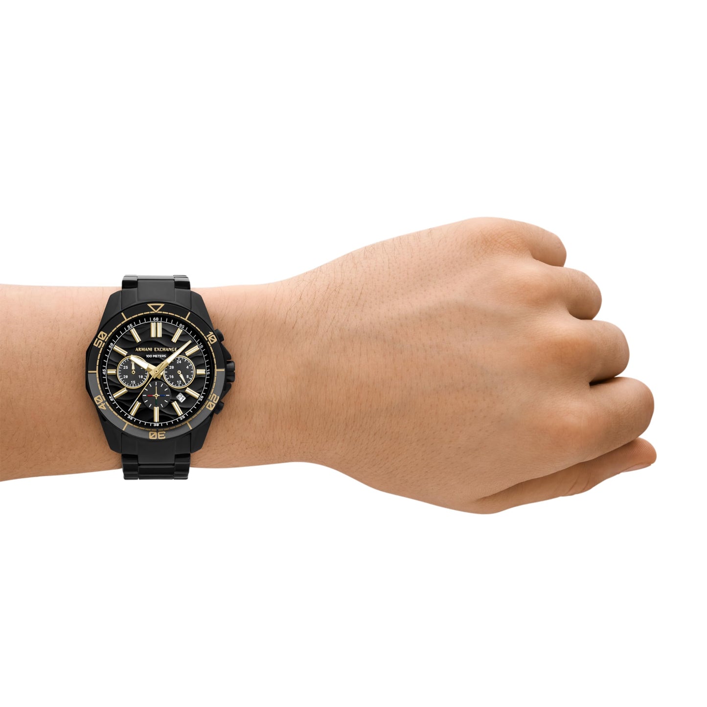 Armani Exchange Stainless Steel Analog Black Dial Men's Watch-Ax1963, Band Color:Black