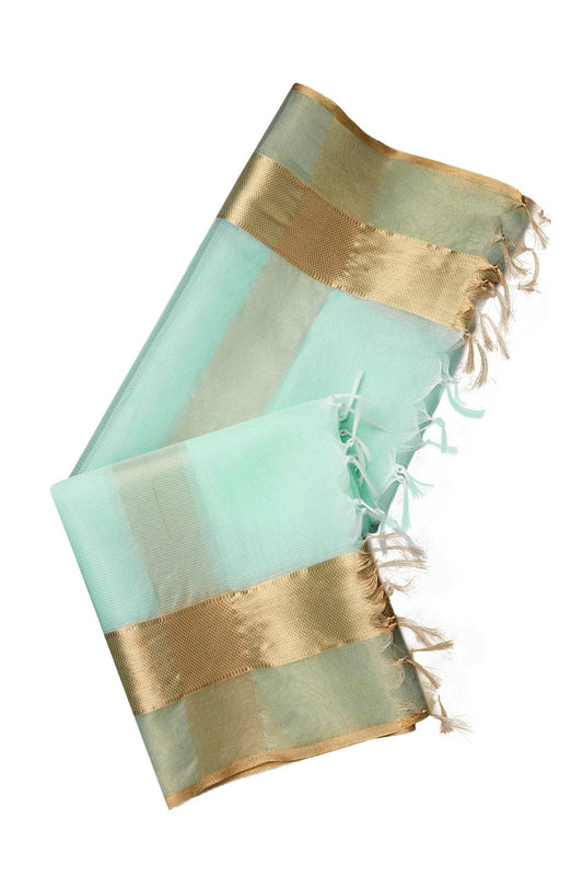 Soch Womens Sea Green Polyester Zari Woven Dupatta