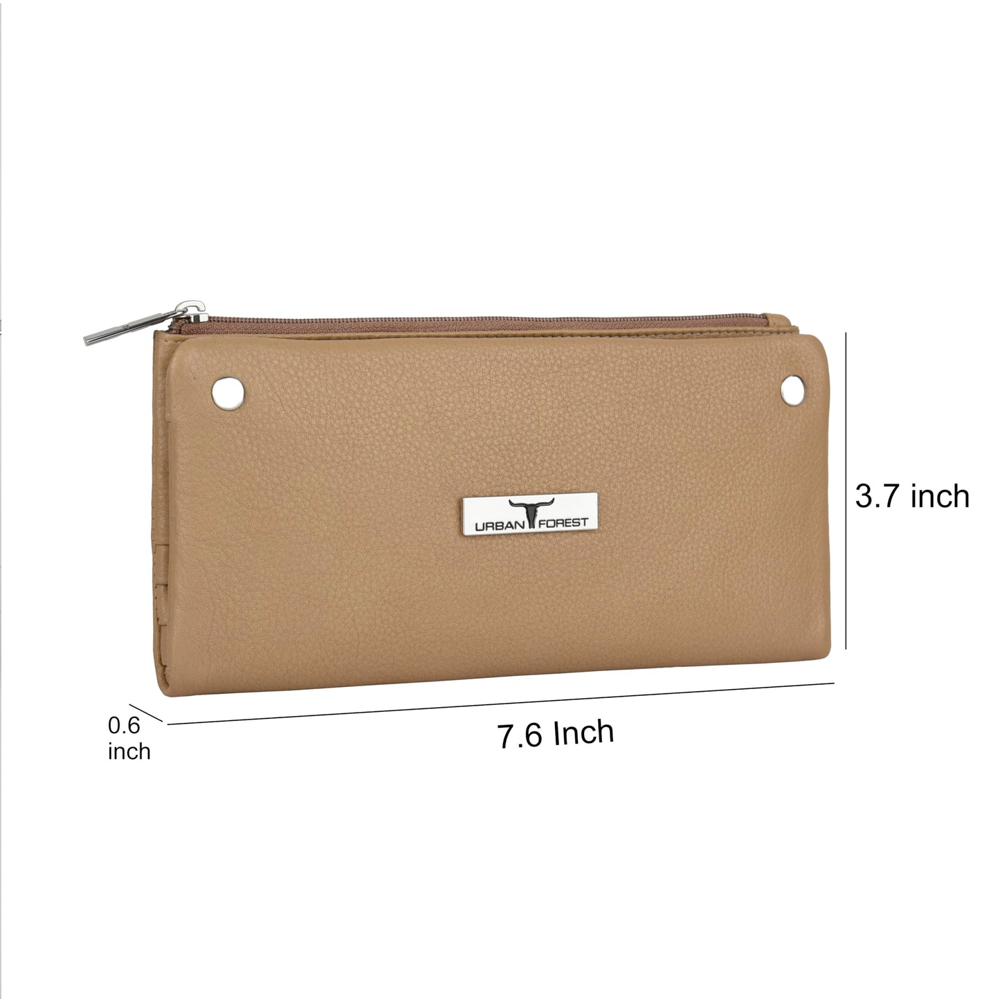 URBAN FOREST Fiona Beige Leather Wallet for Women
