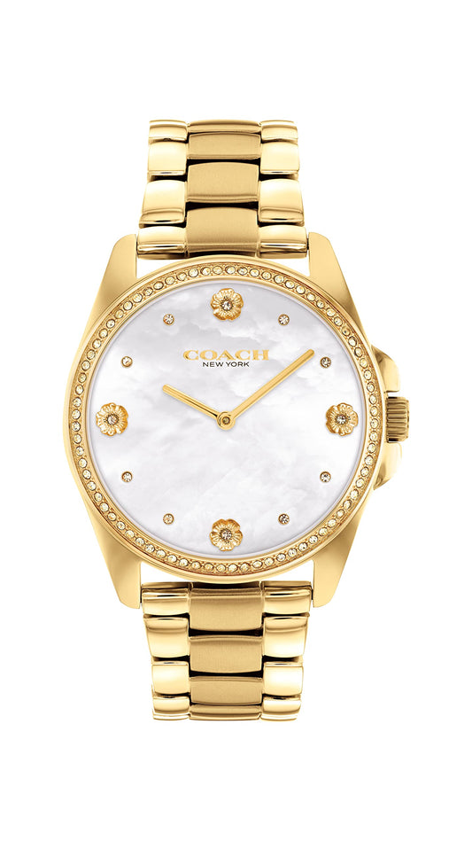 Coach GREYSON Women's Watch, Analog, Gold / White, GREYSON
