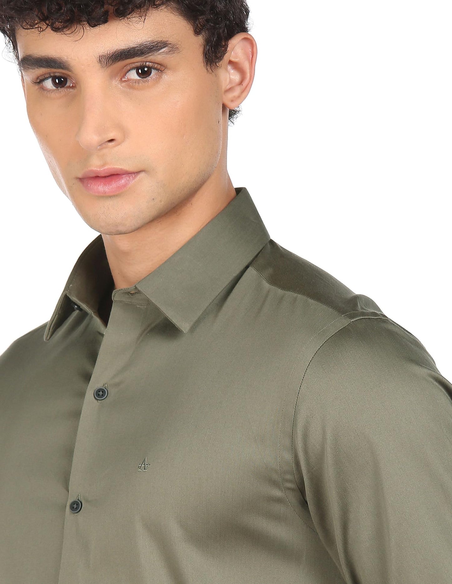 Arrow Men's Solid Regular Fit Shirt (Green) - SaumyasStore