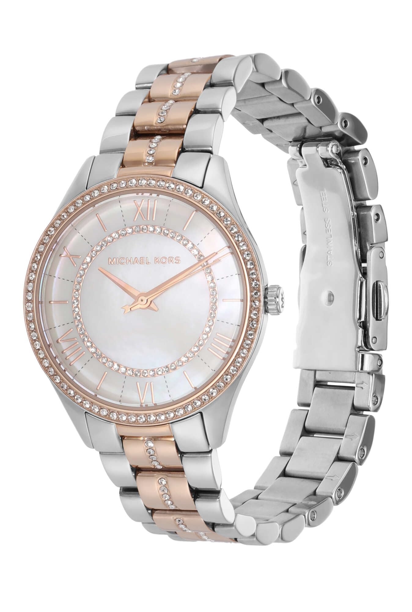 Michael Kors Stainless Steel Lauryn Analog White Dial Women Watch-Mk3979, Multi-Color Band