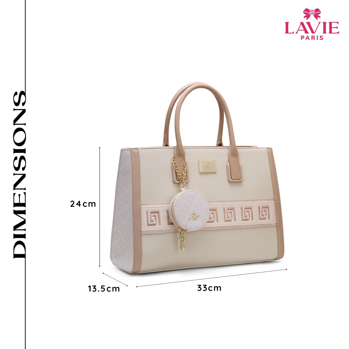 LAVIE PARIS Women's Jade Large Monogram Satchel Bag | Satchel Handbag for Work | Ladies Purse | Stylish Shoulder Bag | Gift for Women