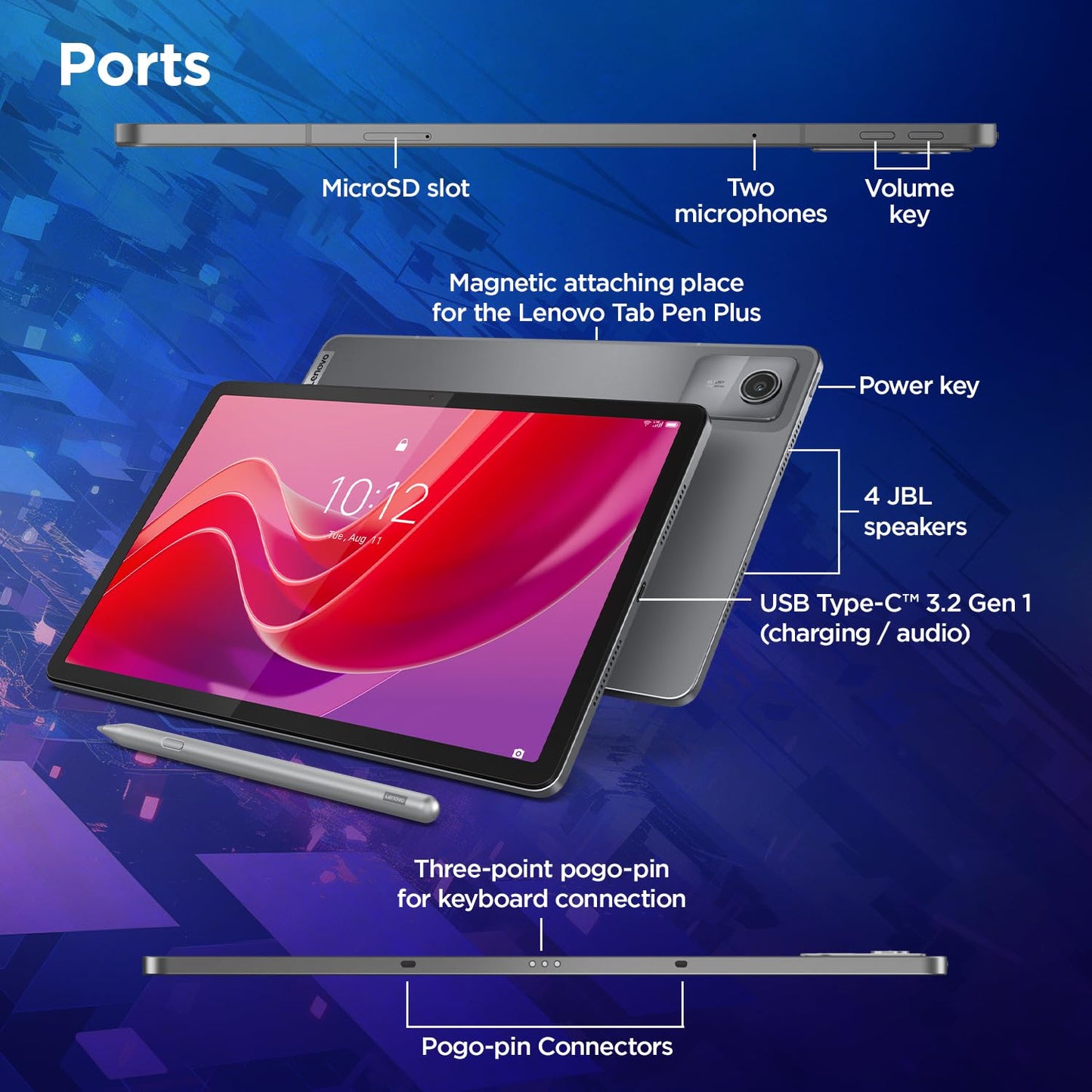 Lenovo Idea Tab Smartchoice | Wi-Fi + 5G |11" Display, 2.5K Resolution, 90Hz Refresh|8GB RAM, 256GB ROM| MediaTek Dimensity 6300| 7040mAh|4 Speakers| USB-C| Luna Grey