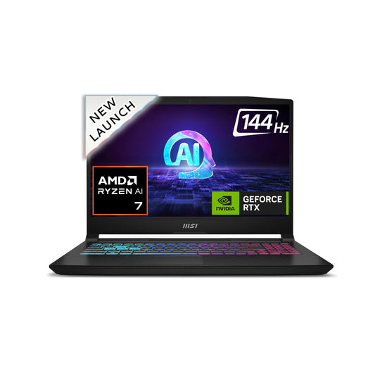 Katana A15 AI, Ryzen 7 8845HS, Built-in AI, 40CM FHD 144Hz Gaming Laptop(16GB/512GB NVMe SSD/Windows 11 Home/NVIDIA GeForce RTX 4050, GDDR6 6GB/Black/2.25Kg), B8VE-418IN
