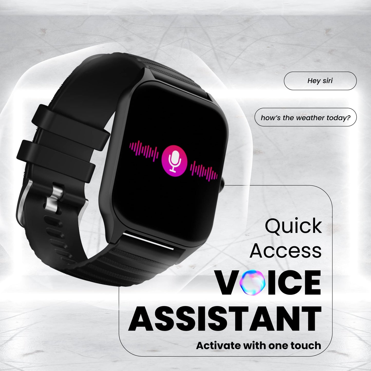 HAMMER Stroke 1.96" Calling Smart Watch with Strong Metallic Body, in Built Games, 100+ Sports Modes, Customized Watchfaces (Black)