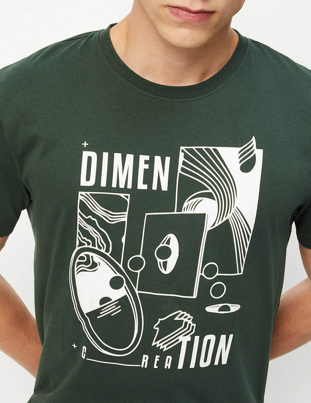 Max Men's Cotton Slim Fit T-Shirt (CABCSU23P518BGDARK Green_Dark, Large