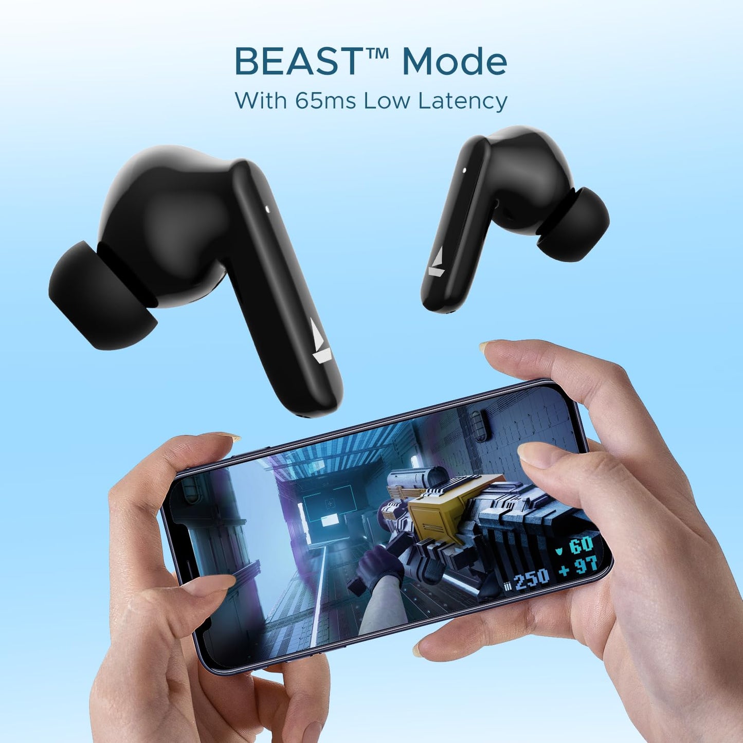 boAt Airdopes 120 TWS Earbuds with in-Ear Detection, 40 hrs Playtime Quad Mics with ENx™ Tech, ASAP™ Charge, IWP™ Tech, Beast™ Mode with 65 ms Low Latency, BTv5.3 & IPX4(Active Black)