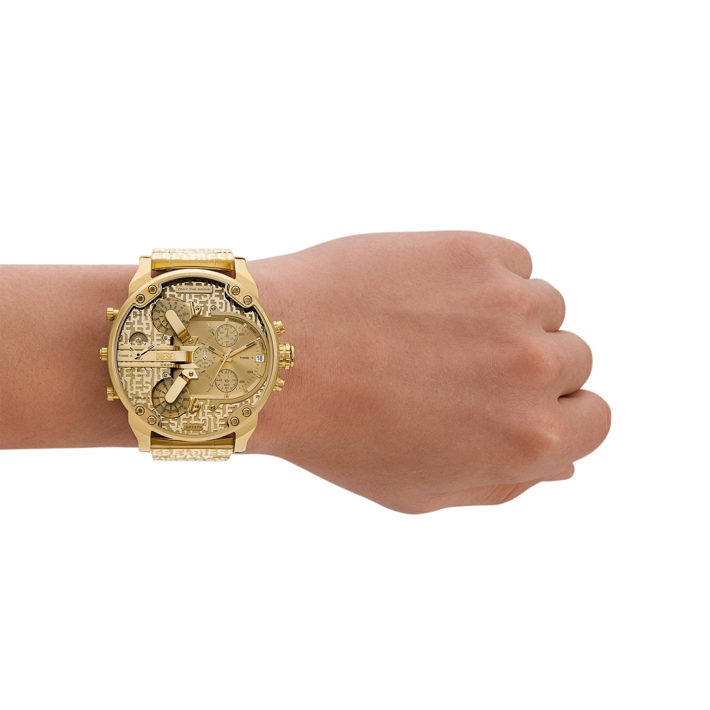 Diesel Mr. Daddy 2 Analog Gold Dial Men's Watch-DZ7479