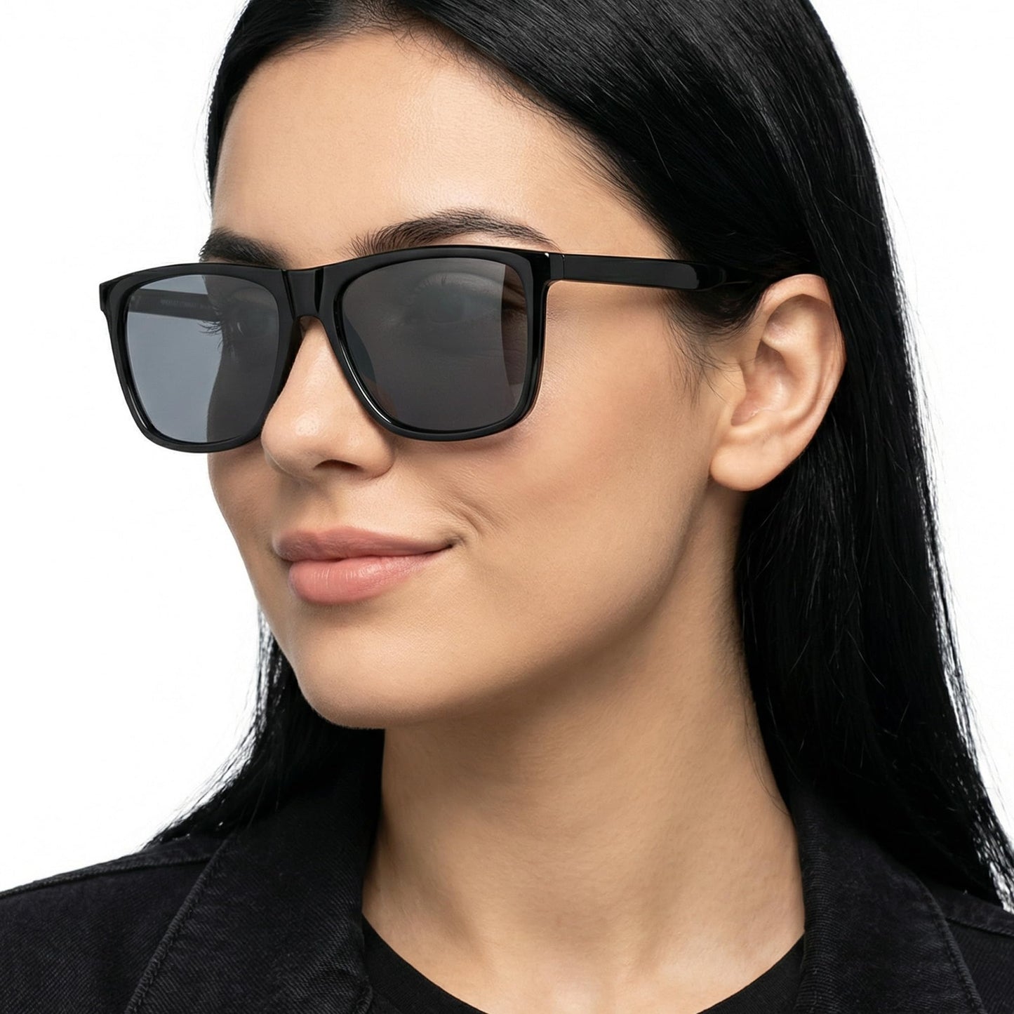 Vincent Chase By Lenskart | Black Grey Solid Full Rim Square | 100% UV Protection (UV 400) | Men & Women | Large | VC S14525