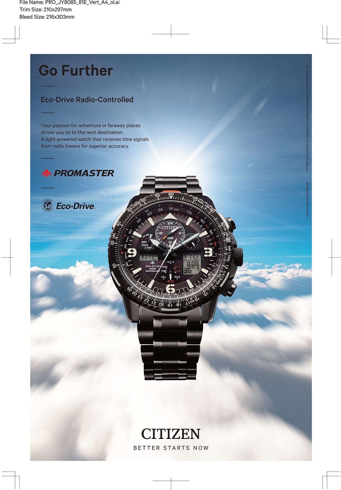 Citizen Analog-Digital Black Dial Men's Watch-JY8085-81E Stainless Steel, Black Strap