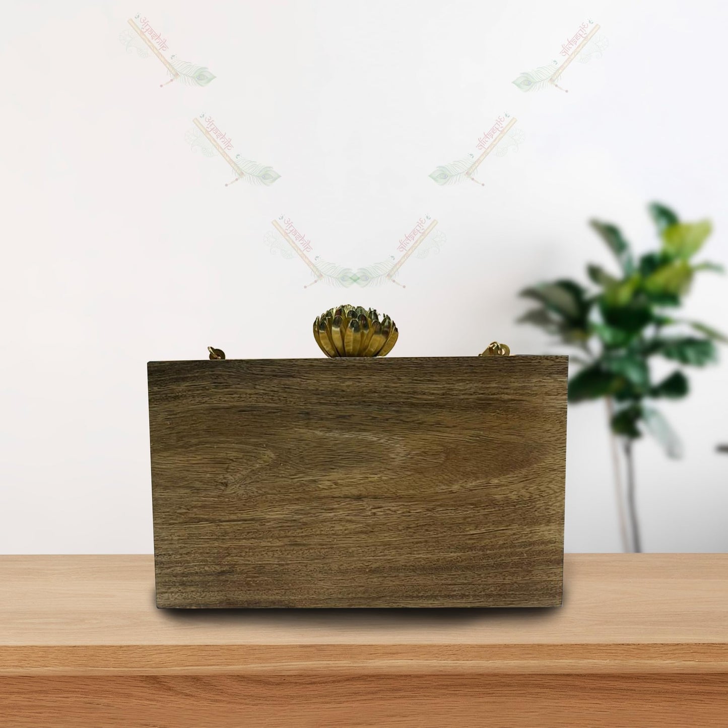 Handmade Crossbody Ethnic Wooden Clutch for Women – Unique Rose Embroidery, Latest Fashionable Purse for Any Outfit