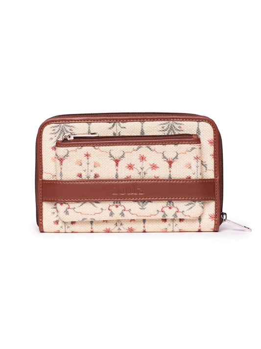 ZOUK Women Handcrafted Classic Zipper Wallet - Taj Nakashi
