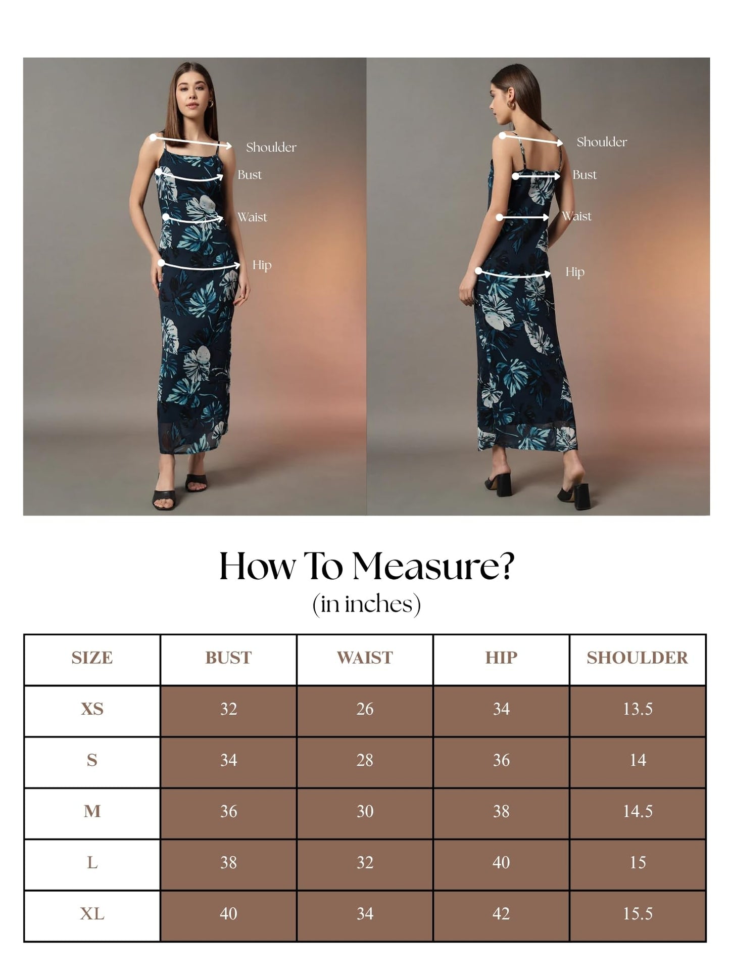 Trend Arrest.ed Women's Polyester Sheath Maxi Dress (D5394_Blue