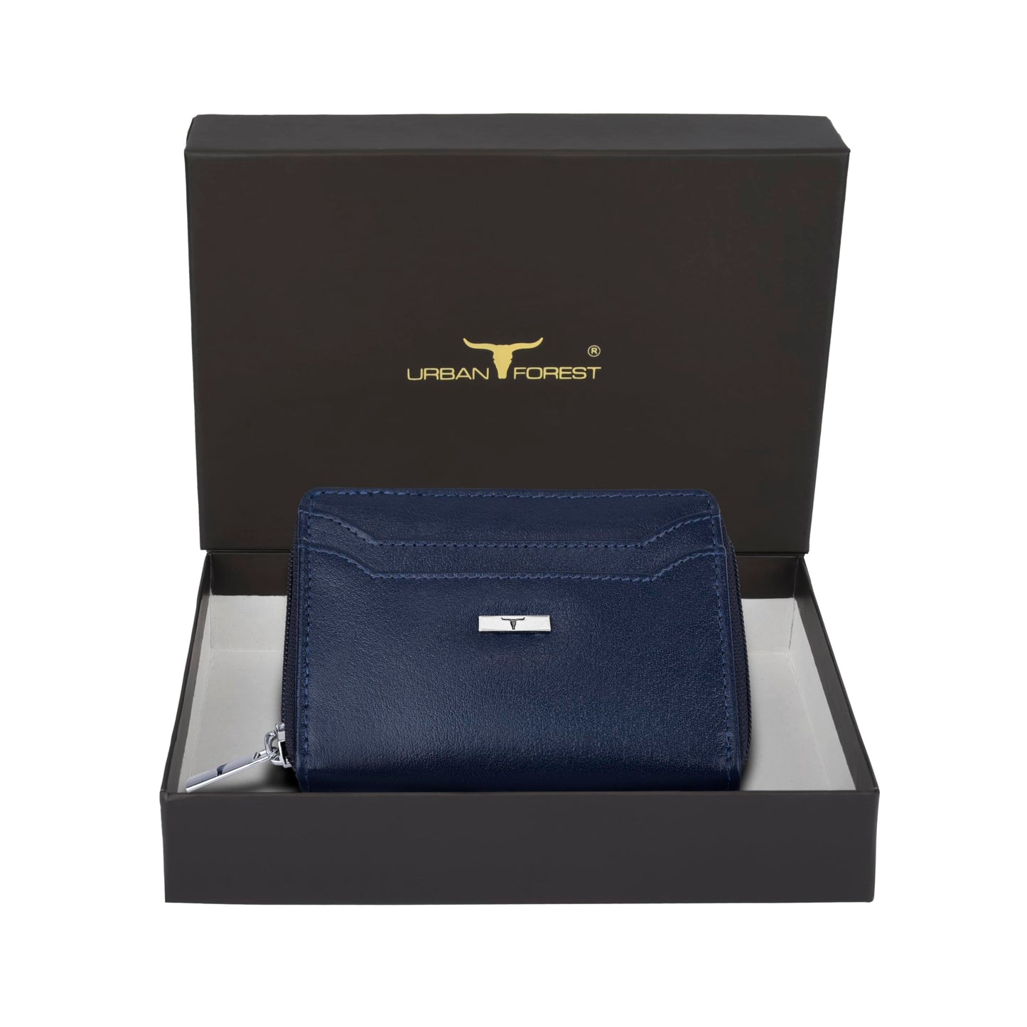 URBAN FOREST Claire Aniline Blue Leather Wallet for Women