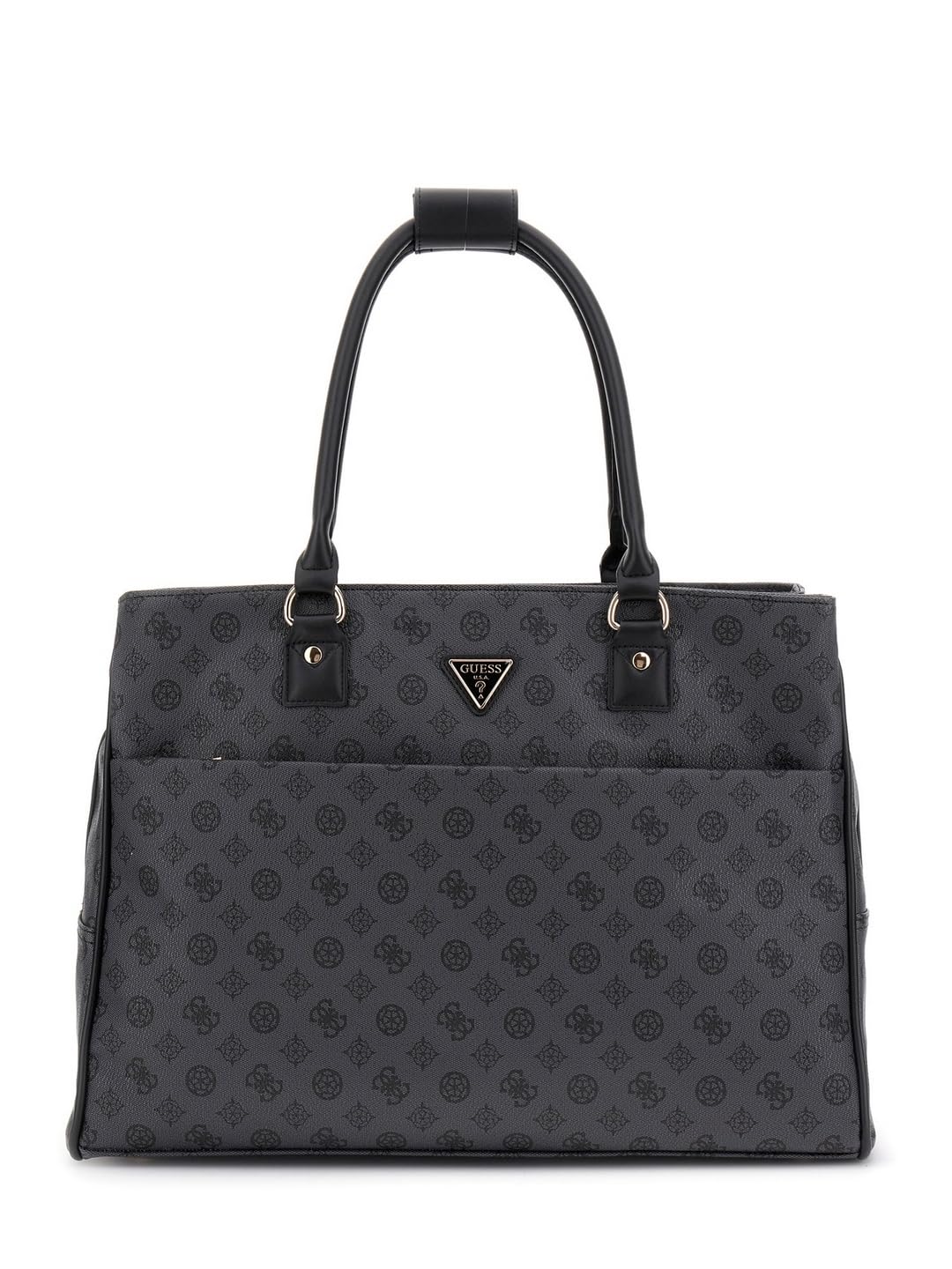 GUESS Charcoal Printed Wilder Shopper Tote Bag