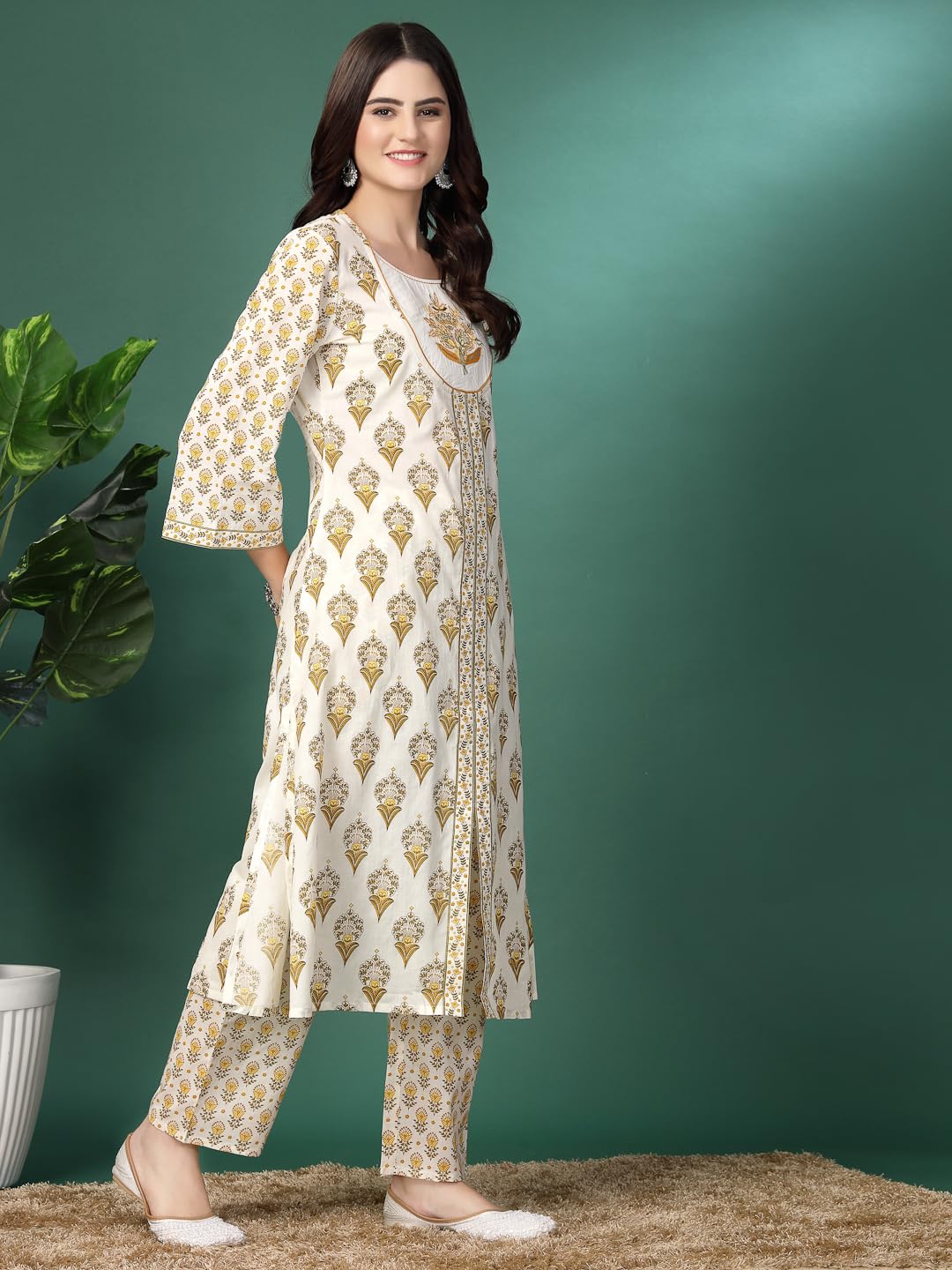 Nayam By Lakshita Floral Printed A-line Kurta and Palazzo Set for Women