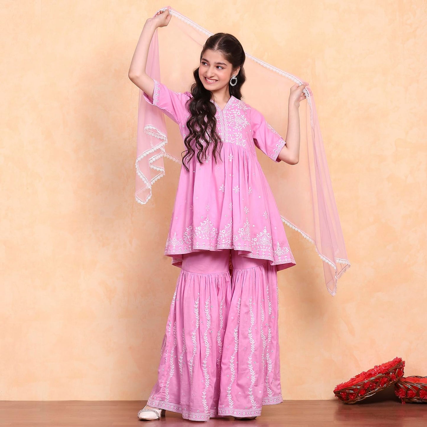 BIBA Girls Kurta Set