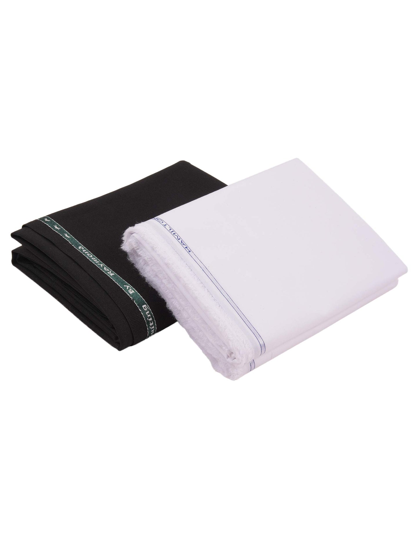 Raymond Trouser Black and CottonHub Shirt White Fabric set