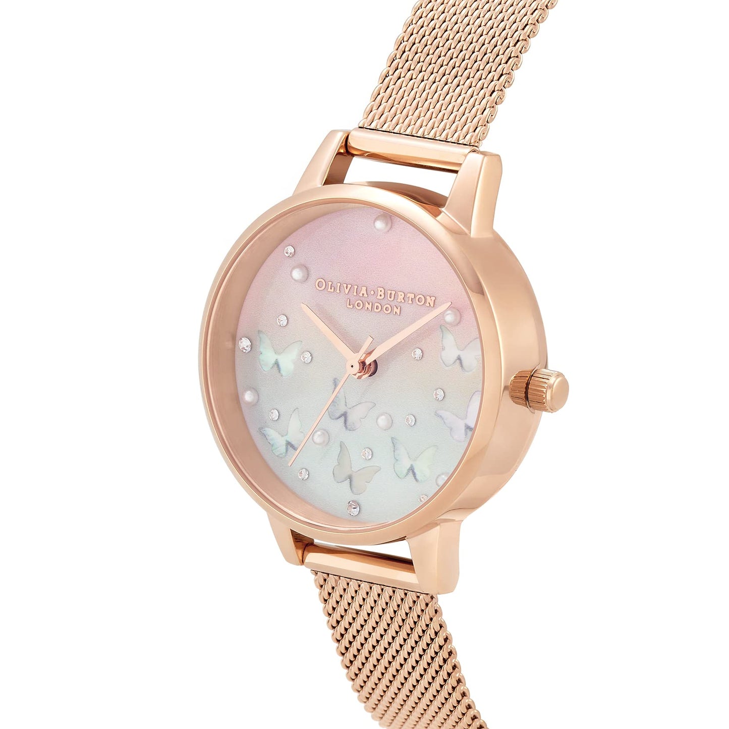 Olivia burton Sparkle Butterfly Analog Pink Dial Women's Watch-OB16MB38