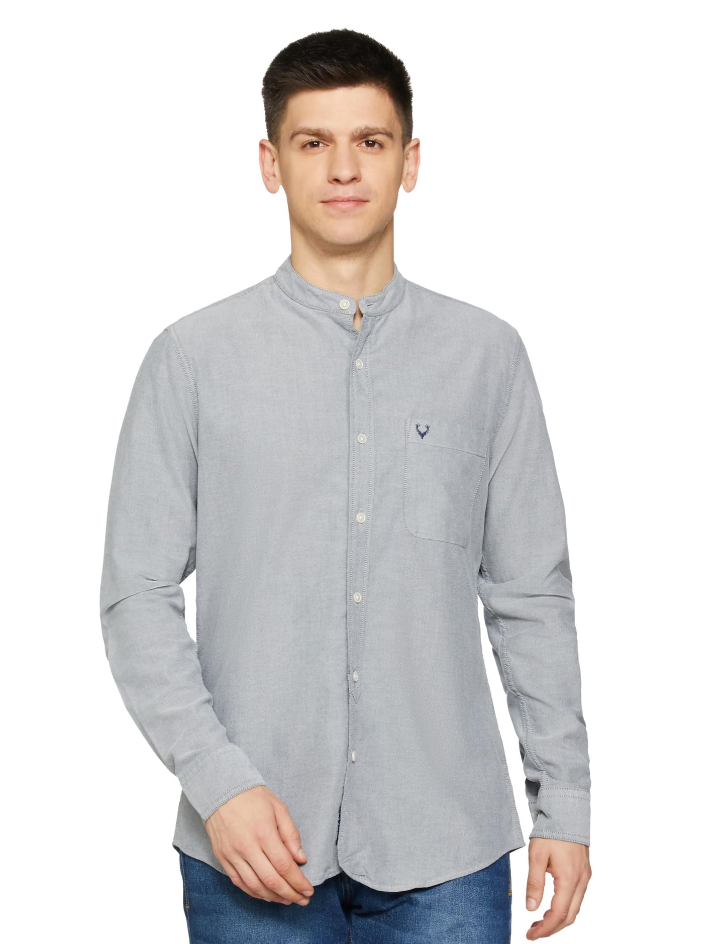 Allen Solly Men's Regular Fit Shirt (ALSFACUFK15184_Grey