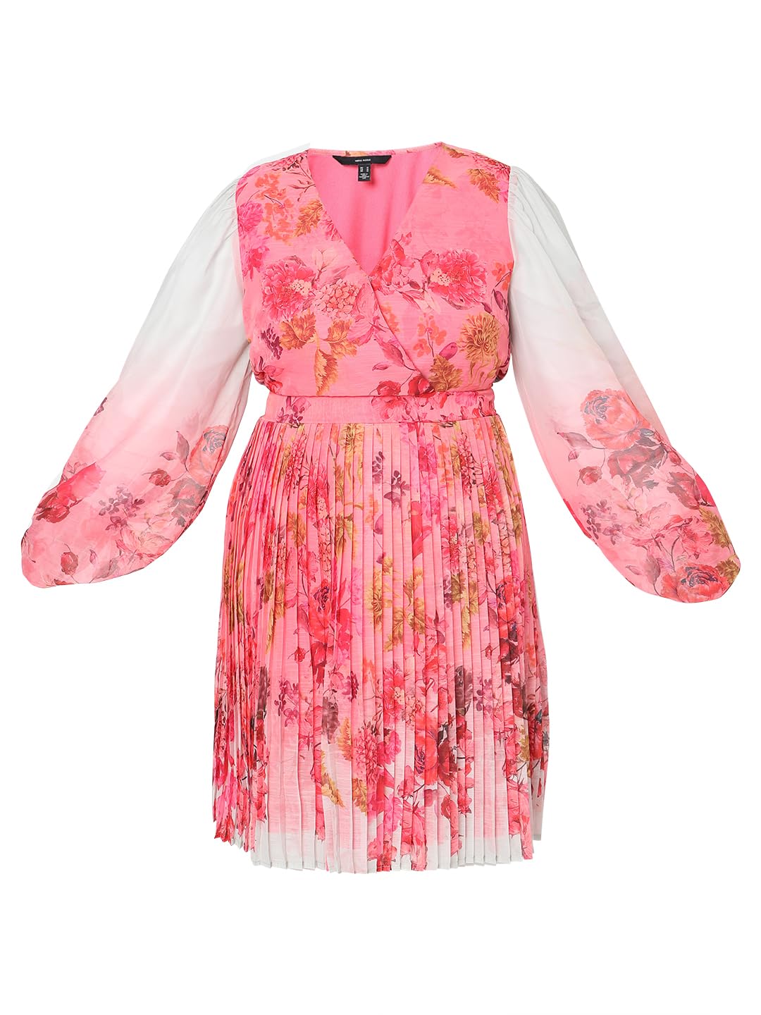 Vero Moda Women's Polyester Fit and Flare Knee-Length Dress (10319891-Fuchsia Rose_Fuchsia