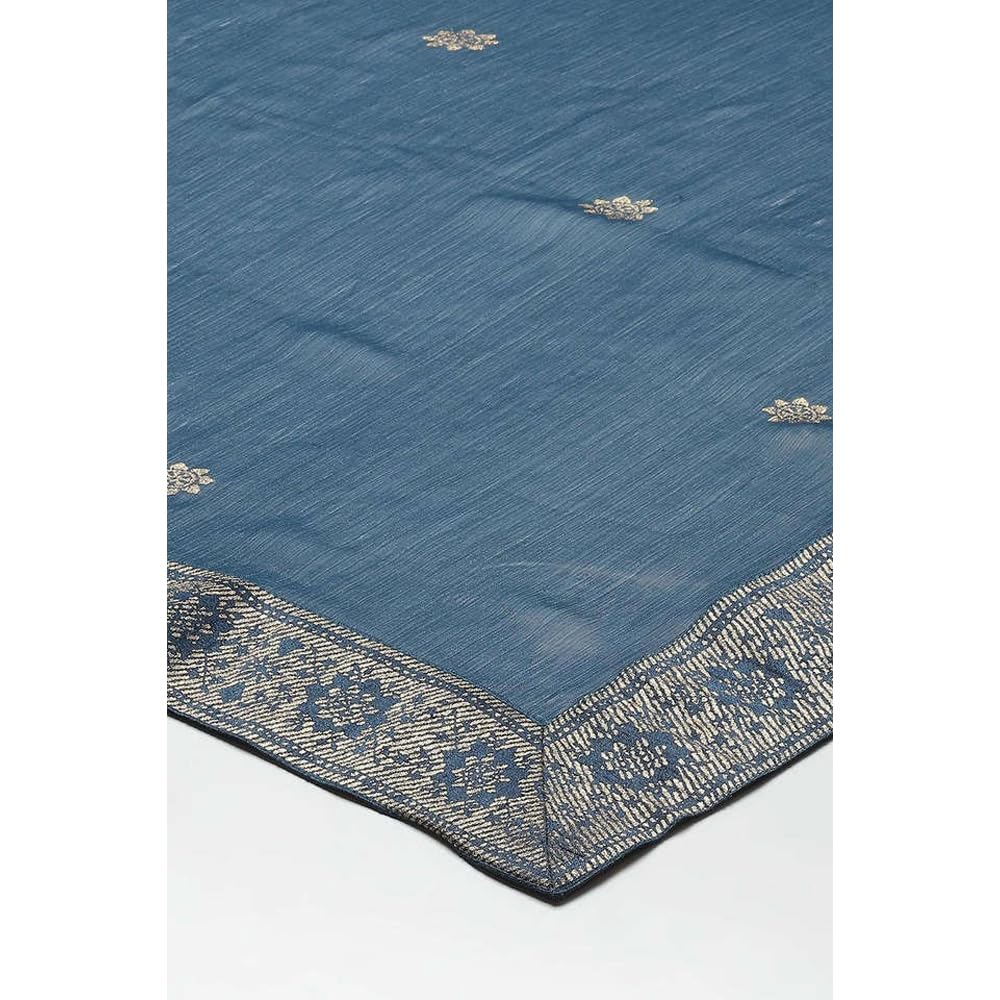 Biba WOMEN PRINTED FITTED SALWAR KURTA DUPATTA(SKDASSORTED8351_TEAL_38)