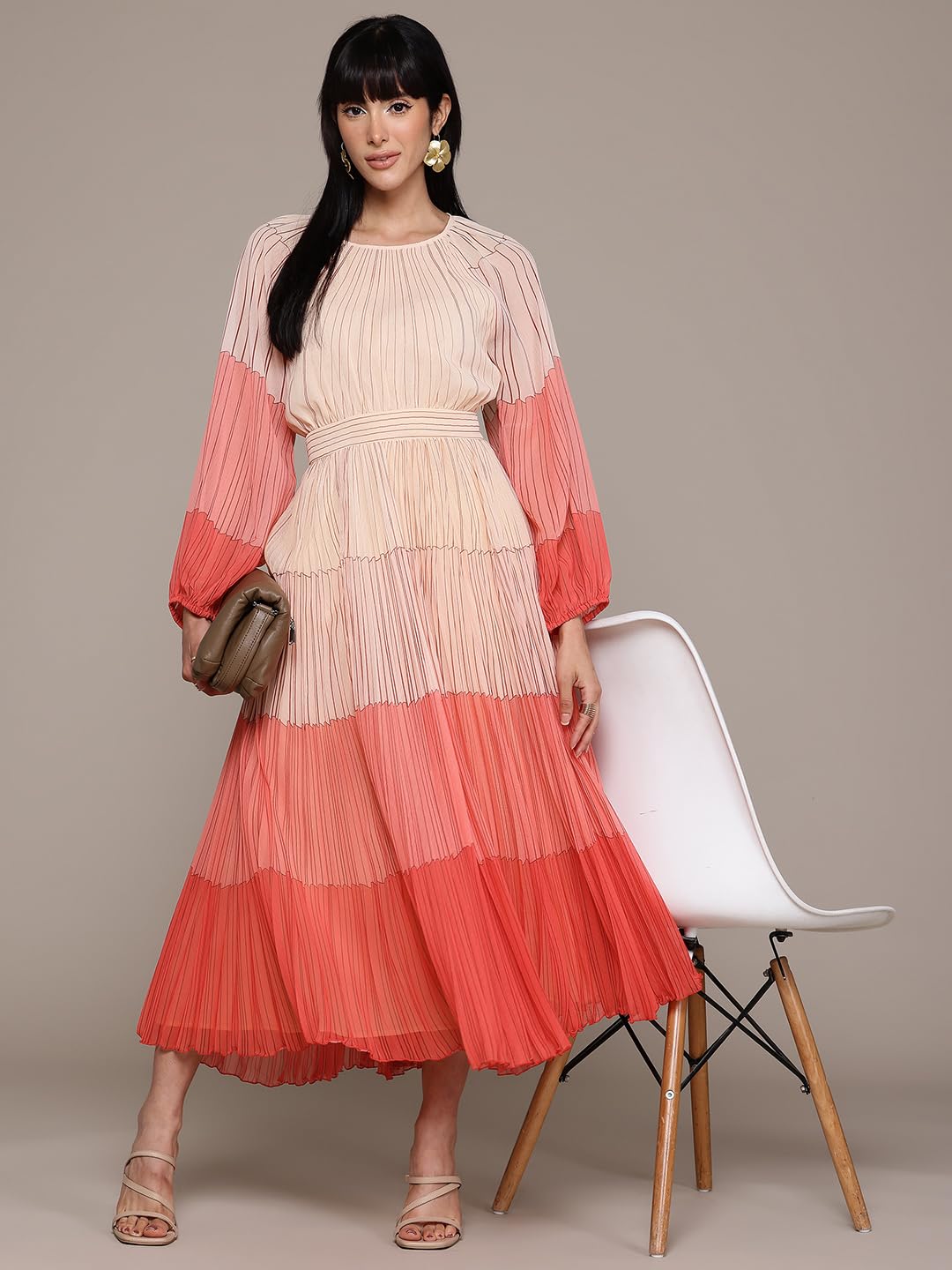 Label RITU KUMAR Coral Samantha Long Dress