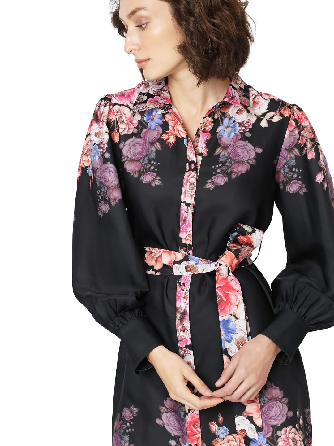 VERO MODA Women's Shirt Dress Black Dress