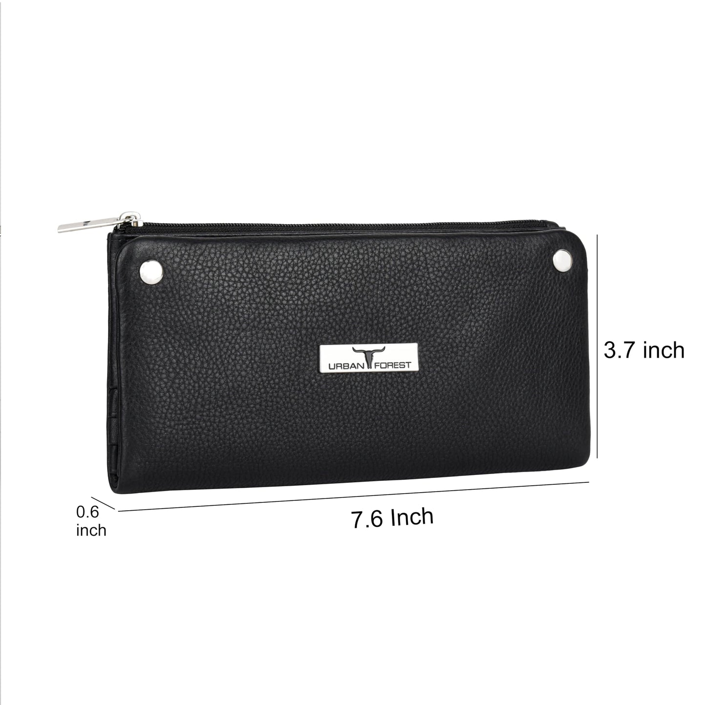 URBAN FOREST Fiona Black Leather Wallet for Women