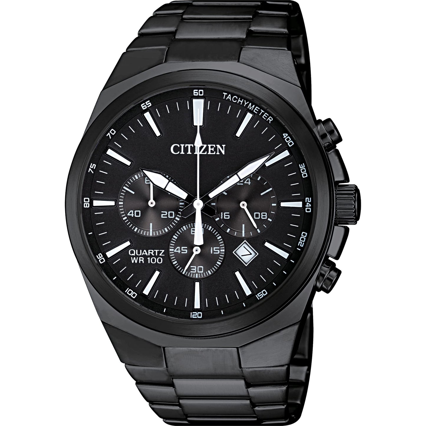Citizen Quartz Mens Analog Watch, Stainless Steel, Classic, Black (Model: An8175-55E)
