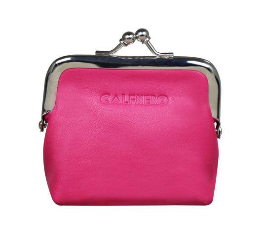 Calfnero Genuine Leather Women's Coin Wallet (Dk-Pink)