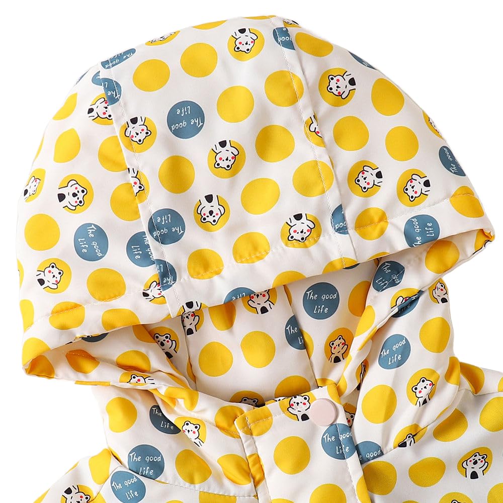 Hopscotch Girls Polyester Waist Length Jackets in Yellow Color For Ages (6-7 Years)