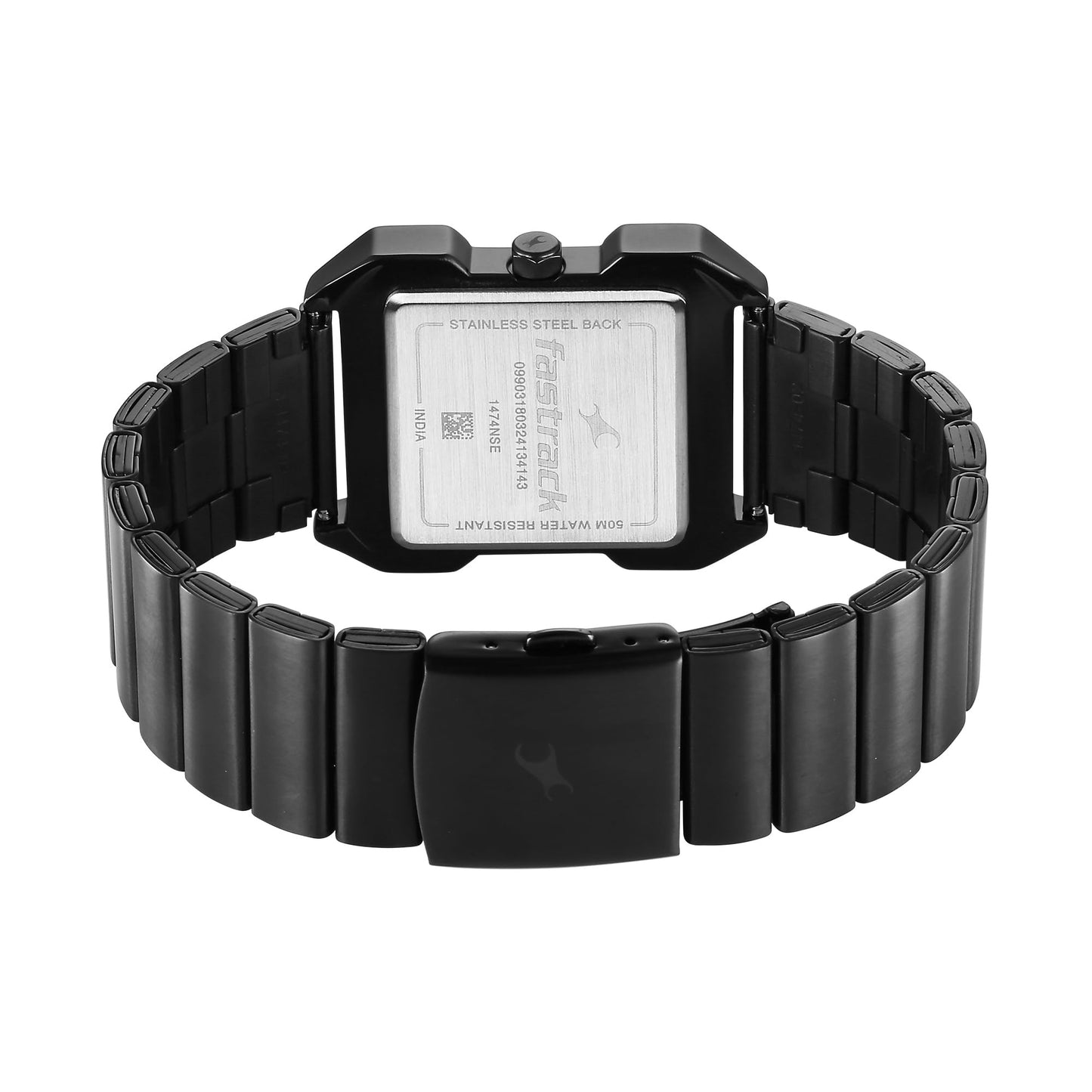 Fastrack Pulse II Quartz Analog Black Dial Stainless Steel Strap Watch for Men_1474NM02