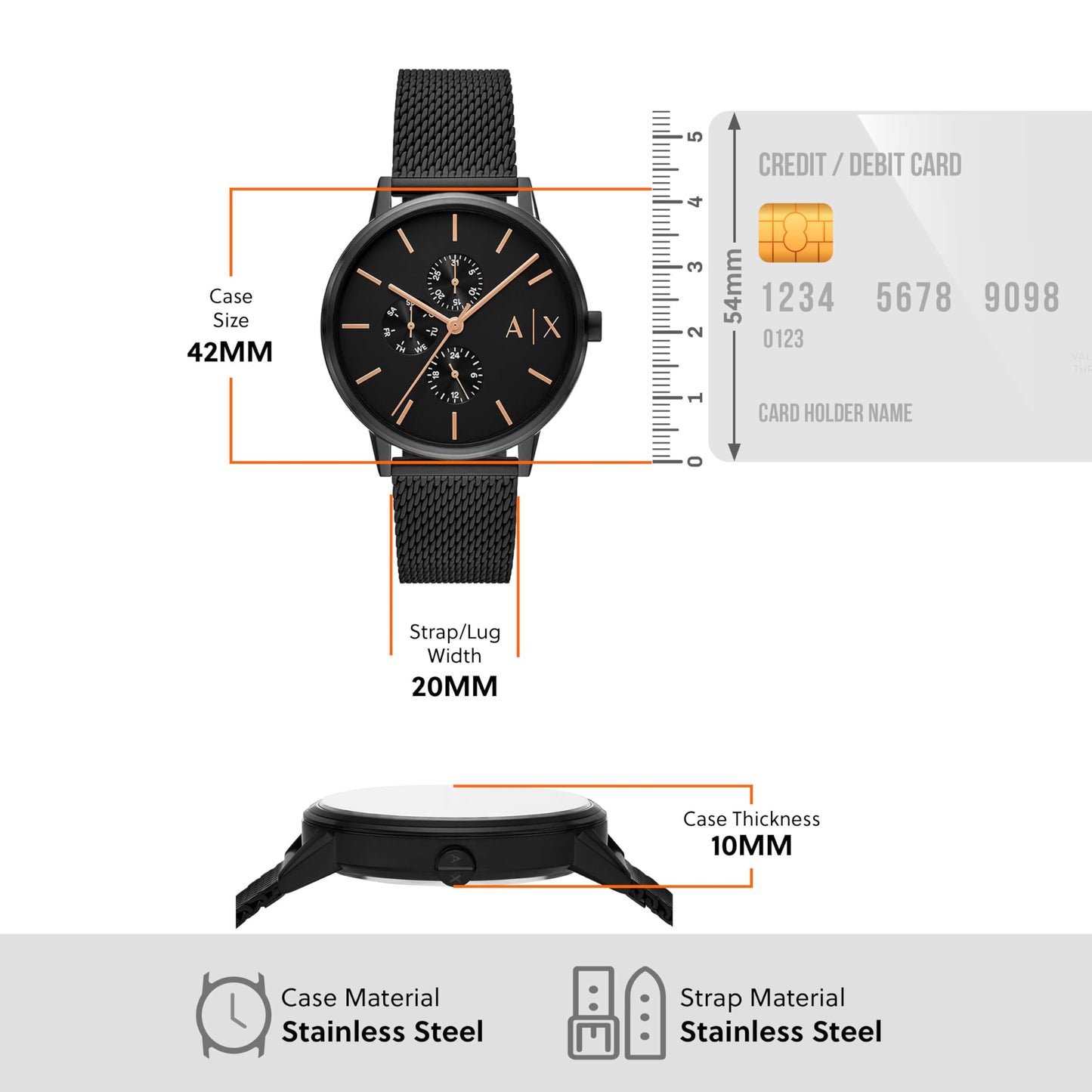 Armani Exchange Analog Black Dial Men's Watch-AX7162SET