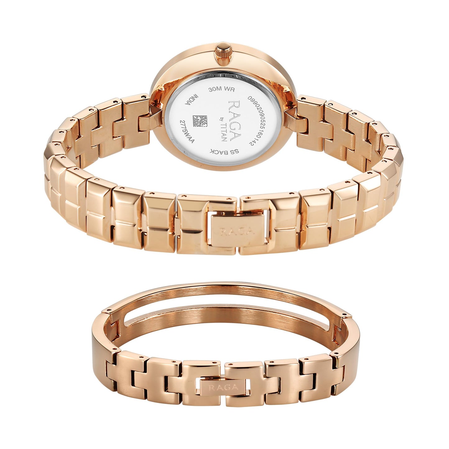 Titan Raga Contempore Quartz Rose Gold Round Dial Men's Watch | Brass Solid Link Strap Material | Watches for Man | Watches for Men Analog - 2775WM01F