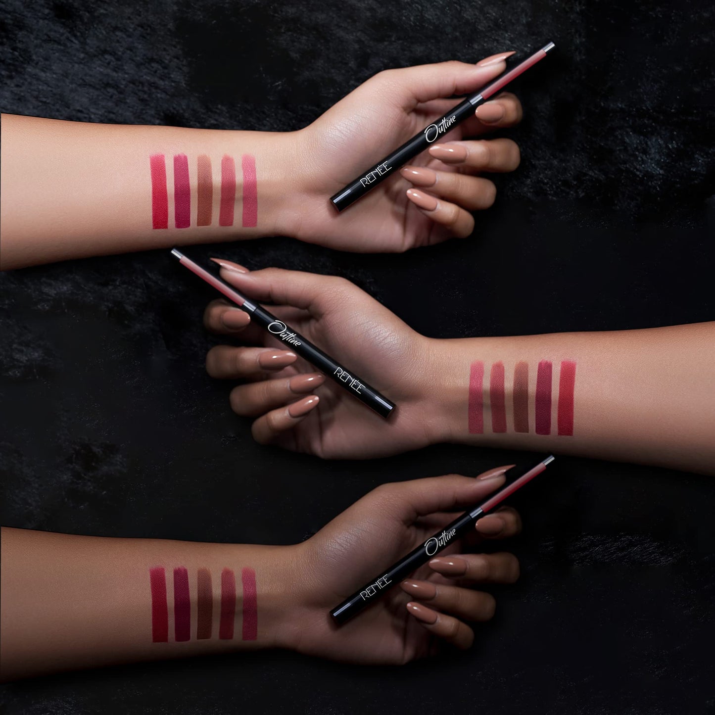 RENEE Outline Lip Liner With Built-in Sharpener 01 Victoria 0.35gm, Long Lasting & Smudge Proof, Matte Finish & Rich Color Payoff, One Swipe Application