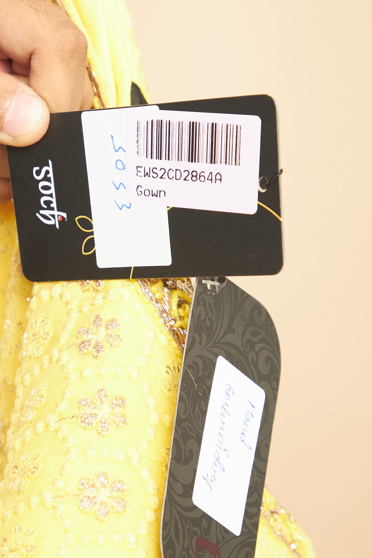 Soch Women Yellow Embroidered Gown