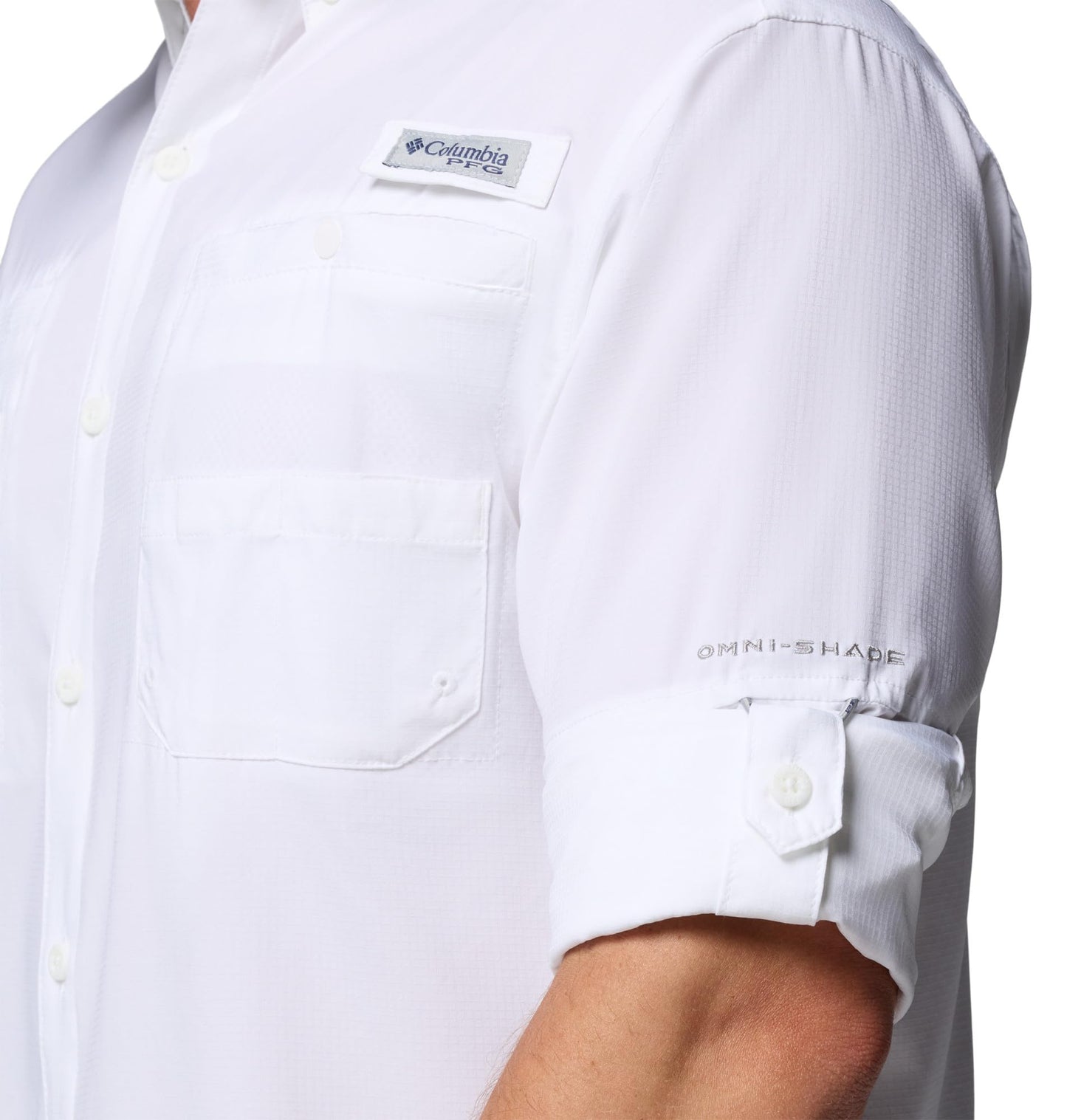 Columbia Men's Plain Loose Fit Synthetic Casual Shirt (FM7253-100_White_Large)