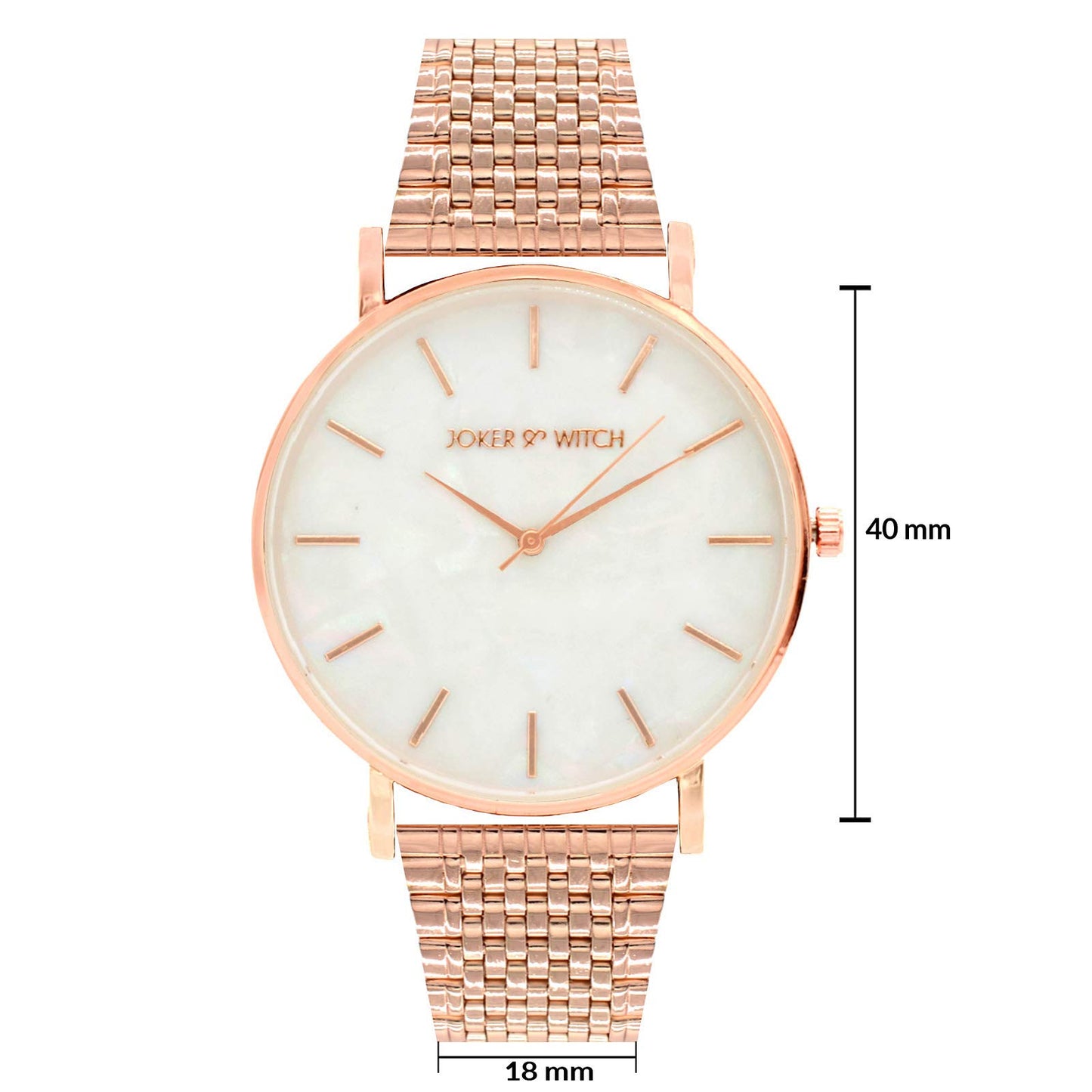 Joker & Witch Stainless Steel Women Aria Rosegold White Dial Analog Watch Bracelet Set, Gold Band