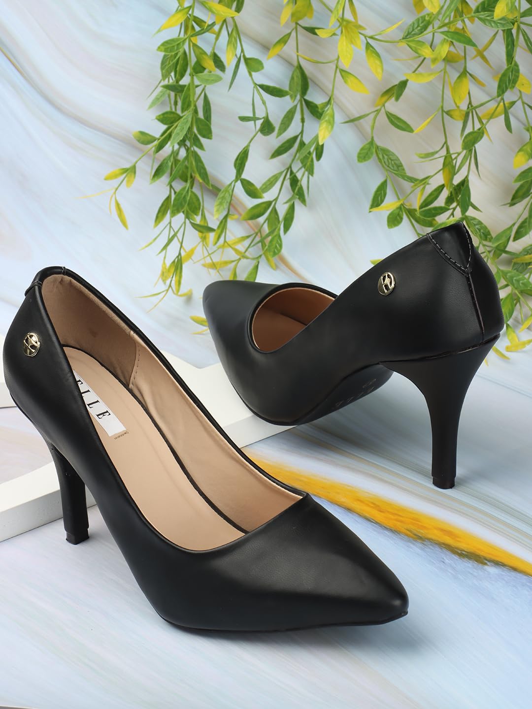 ELLE Women Pumps,Black,UK-7