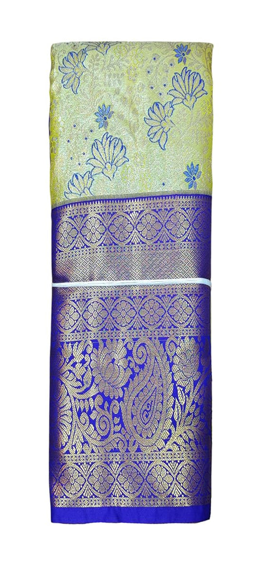 VFCollections Women's Kanchipuram Silk Pure Pattu Sarees With Blouse (VFC040-1), Purple