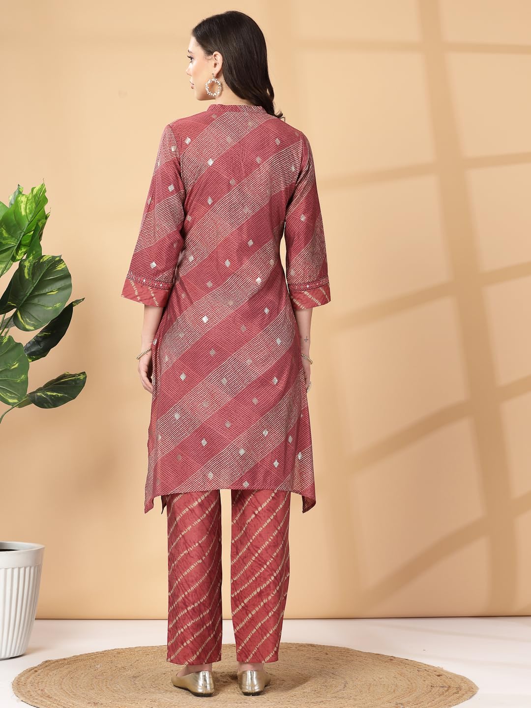 Nayam By Lakshita Abstract Printed Modal Chanderi Kurta and Palazzo Set for Women