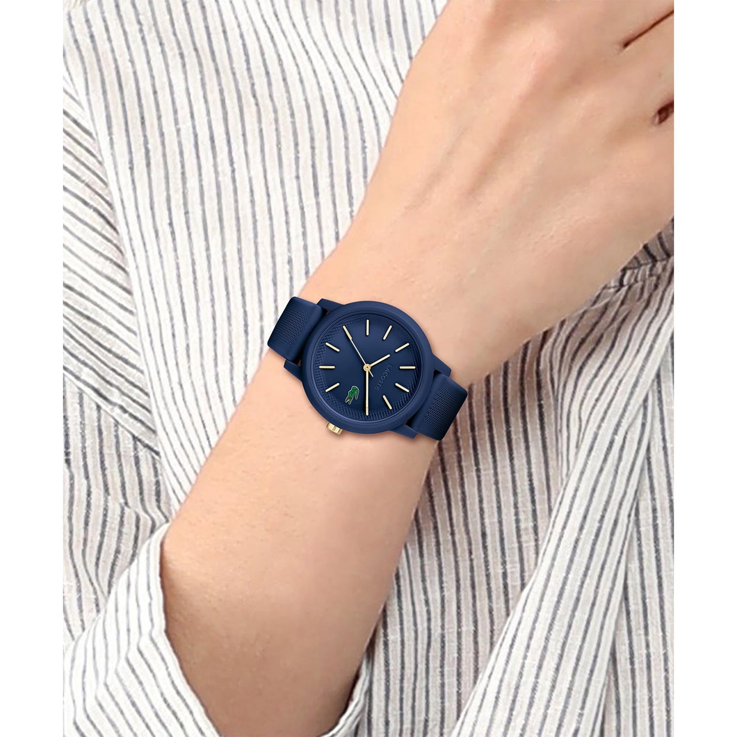 Lacoste 12.12 Ladies Qtz Basic Blue Round Dial Women's Watch|Blue Silicone Material|Multi Color Band - 2001271